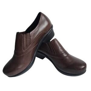 Brown Clogs Abeo Colbie Size 9.5 Brown Leather Comfort Heel Slip Resistant Shoes